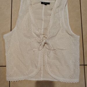 White Eyelet Lace Women's Top